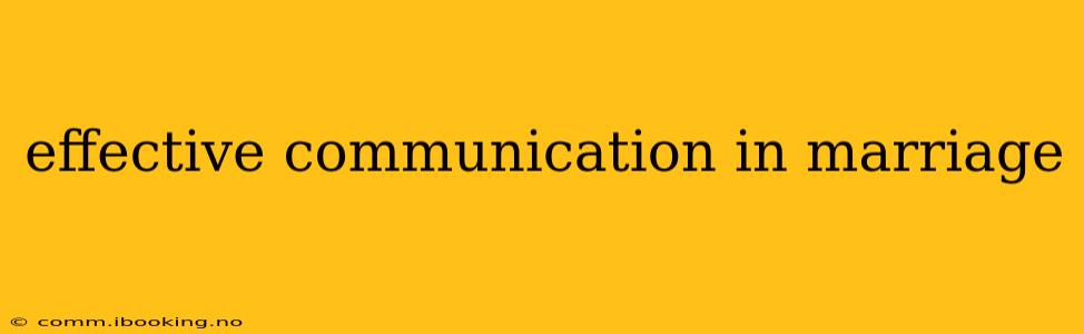 effective communication in marriage