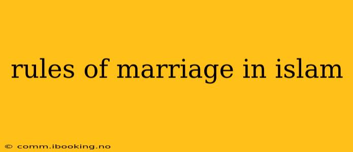 rules of marriage in islam