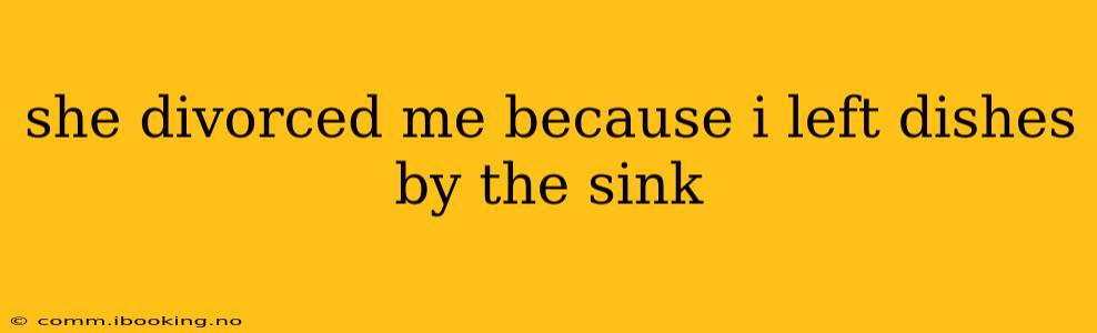 she divorced me because i left dishes by the sink
